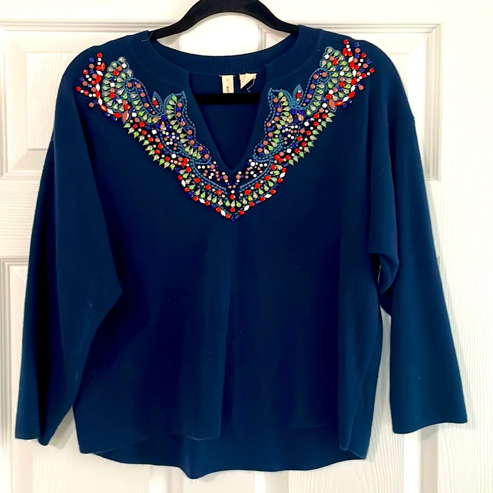 Anthropologie Embellished Sweater